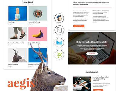 Aegis - Responsive Email Template for Agencies blog business company email design email template emailer modern newsletter newsletter design portfolio responsive