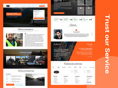 Tour & Travels Transpot Landing Page uidesign