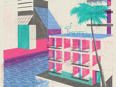 No Pool architecture motel palm pool