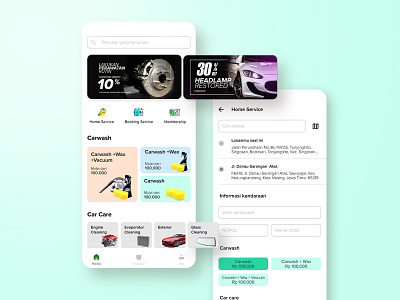 Carwash and car care UI design