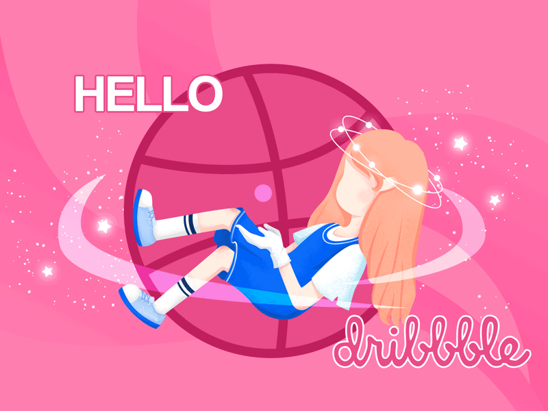 Hello Dribbble! basketball dribbble hello illustration