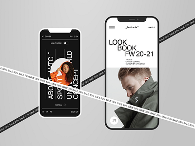 Levitacia^ Store concept ecommerce shop minimal mobile ui swiss typography ui website