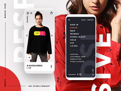 📌✌️DSL store mobile concept app artwork card concept design e commerce minimal mobile promo responsive ui ux