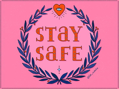 Stay safe design illustration lettering letters quarantine safe stayhome typography