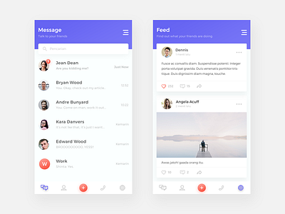 Message & Feed | Exploration activitiy android chat chat app daily ios message app mobile ui ux