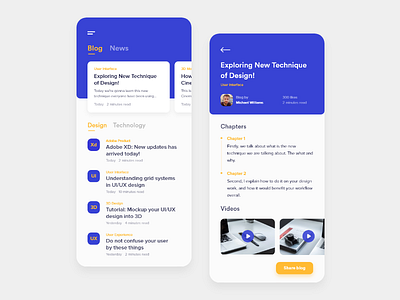 Blog App Exploration clean design exploration ios iphone iphone x mobile mobile app ui ui design ux ux design