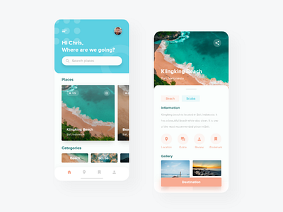 Exploration Travel App beach clean design exploration ios iphone iphone x mobile mobile app travel ui ui design ux ux design