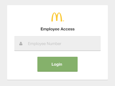 Employee Login Screen app design html5 login mcdonalds minimal portal responsive ui web