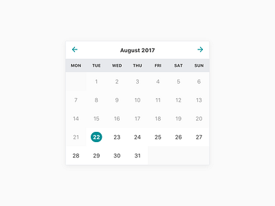 Simple Calendar calendar css html javascript vanilla
