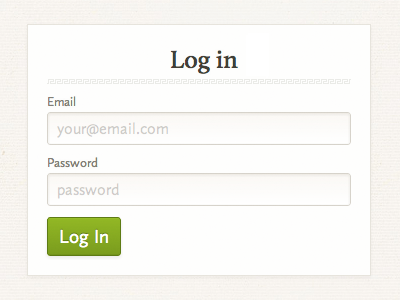 Login Form calluna calluna sans green