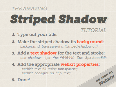 Striped Shadow css3 museo slab retro stripes tutorial web webkit