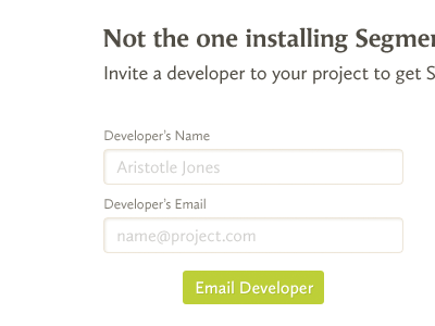 Not the one installing? email form green input name submit