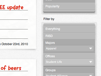 Filtering Concept filter order paper select sort