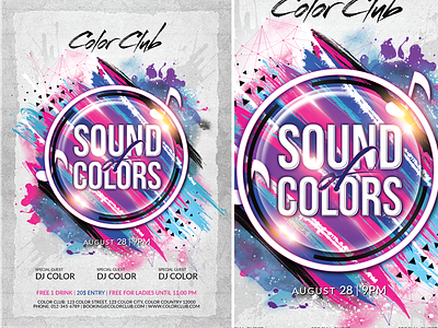 Sound Of Colors abstract bar bash brush club color colorful colors dance disco dj flyer