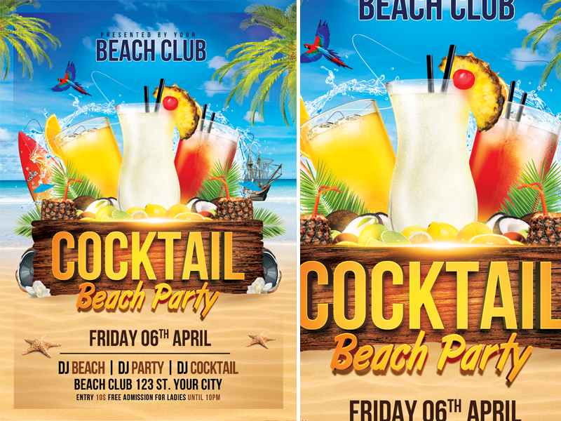 Cocktail Beach Party by mograsol on Dribbble