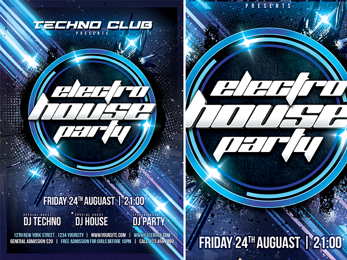 Electro House Party designs, themes, templates and downloadable graphic