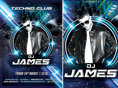Dj Club Flyer abstract angelic bar black blue club crush dance disco electric electro house party event