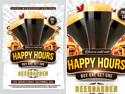 Happy Hours bar barrel beer brewing clean cold colorful discount drink event fermentation festival grain happy happy hours home brew hops hour hours leaves