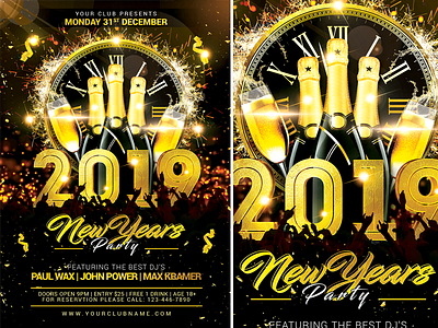 New Years Party bash black champagne christmas club club flyer dance december decoration decorations dj fire flyer happy holiday light new year new year party new years eve nightclub