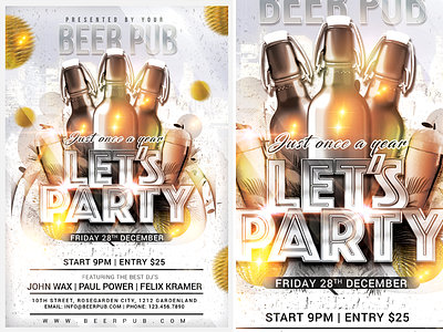 Let's Party beer bottle bottles clean cloud cold dance dj drink festival flare flyer fresh fun ice lens live modern music party