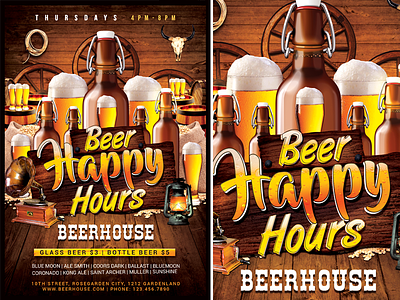 Beer Happy Hours bar barrel beer bottles brewing cold colorful discount drink event fermentation festival grain happy happy hours home brew hops hour hours leaves