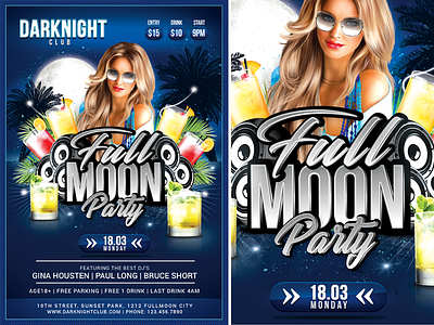 Full Moon Party bar beach blue colorful dance disco dj drink full fun happy model modern month monthly moon music nature night nightclub