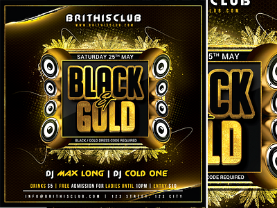 Black And Gold and ball bar black black and gold dance disco disco ball dj flyer fun gold light live modern music palms particles party pub