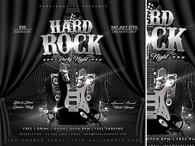 Hard Rock Party Night band bands bar club dark day disco drink festival flyer fun guitar hard hard rock live modern music party people performance