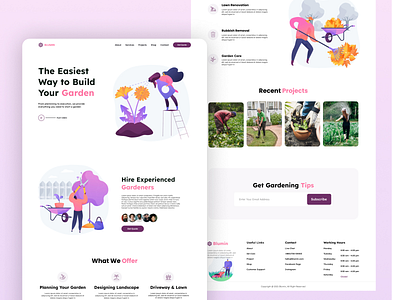 Gardening Website Landing Page landing page visual design web design