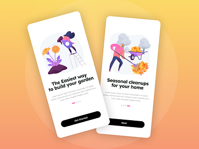 Gardening Mobile app Onboarding mobile app onboading screens onboarding ui