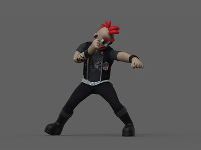 punk 3d advertising branding c4d cartoon character colors design graphic illustration