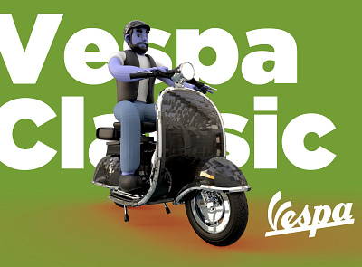 vespa 3d advertising branding c4d cartoon character design graphic illustration lettering