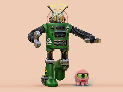 Robot Sci-fi 3d 4d advertising cartoon cgi character cinema colors cool design funny
