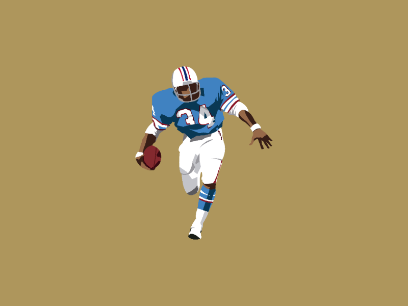 Earl campbell illustration oilers art success new touchdown artist helmet houston nfl100 nfl design illustrator vector