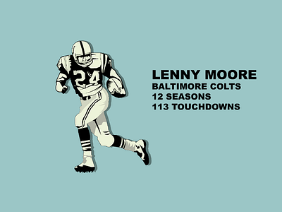 Lenny Moore art artist baltimore challenge colts design helmet illustrator nfl nfl100 touchdown vector