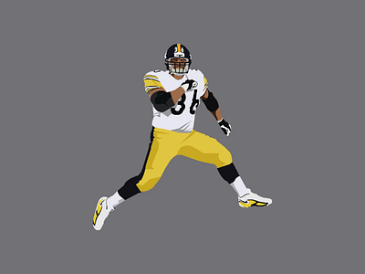 Jerome Bettis art artist challenge design game helmet illustration illustrator nfl pittsburgh steelers success touchdown vector