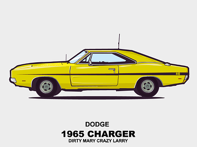 Dodge Charger car illustration design movie