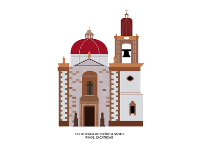 Ex Hacienda church design icon illustrator