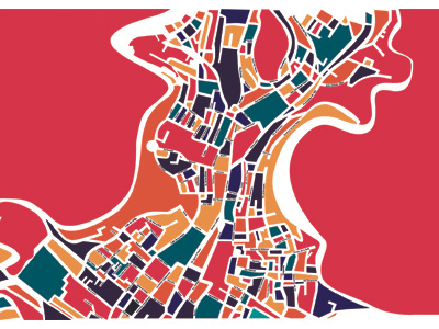 Map downtown Zacatecas, México colors design illustration vector