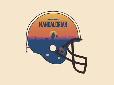 Mandalorian helmet vector illustrator design