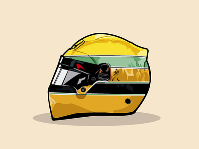 Racing helmet ayrton senna color design illustrator races vector