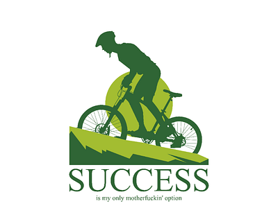 Ride with success art bicycle color design green illustrator logo póster races success vector