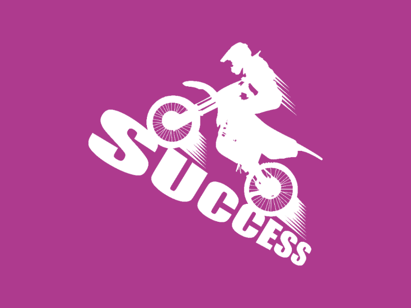Ride with success motivation inspiration white success speed motor races design illustrator vector