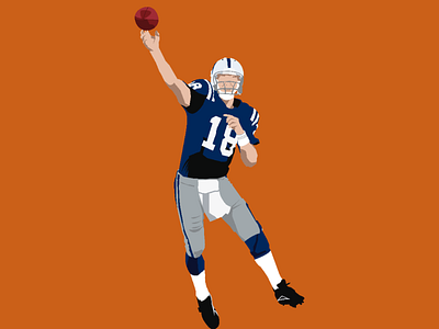 Peyton Manning artist design helmet illustration illustrator nfl pass quarterback touchdown vector