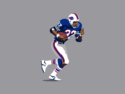 O. J. Simpson bills buffalo design game illustration illustrator nfl player runningback vector