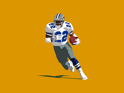 Emmitt Smith art artist cowboys dalas design game helmet illustration illustrator nfl player runningback touchdown vector