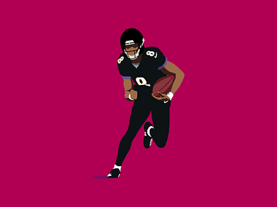 Lamar Jackson art artist baltimore challenge color design game day helmet illustration illustrator nfl nfl100 pass quarterback ravens vector