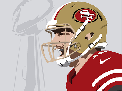 Jimmy Garoppolo 49ers art artist challenge color design game helmet illustration illustrator nfl nfl100 portrait quarterback san francisco super bowl