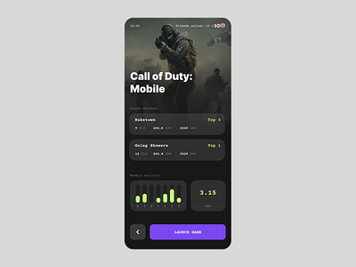 Mobile Game Launcher concept app figma gaming launcher ui