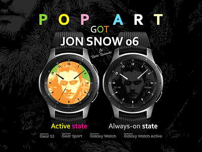 Pop Art GOT Jon Snow 06 illustration rosinski rémi rémi rosinski samsung samsung galaxy watch